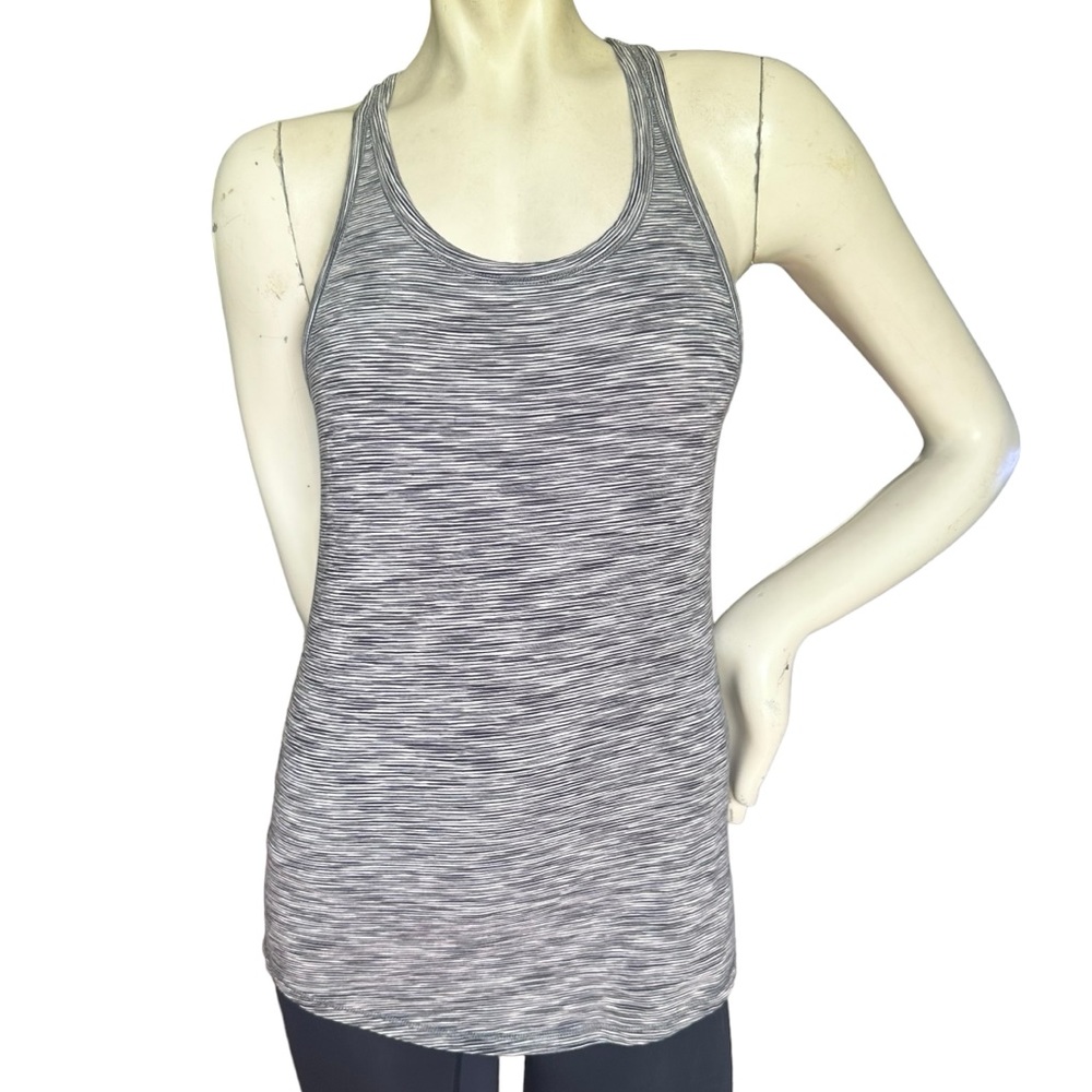 Lululemon Yogi Everyday Black & White Space Dye Racerback Tank Top Size 4